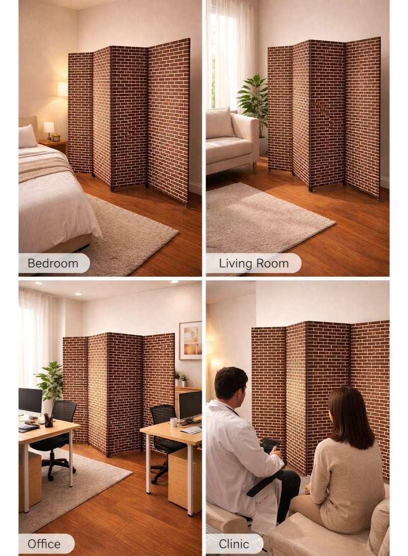 Harmony Home 4-Panel Room Divider, 200 x 180 cm, Folding Privacy Screen Partition, Portable Freestanding Divider for Bedroom, Office & Living Room (A11) - Image 2
